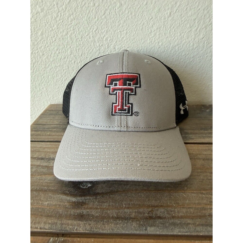 Under Armour Gray Texas Tech University Trucker Hat Low Profile Fit Adjustable